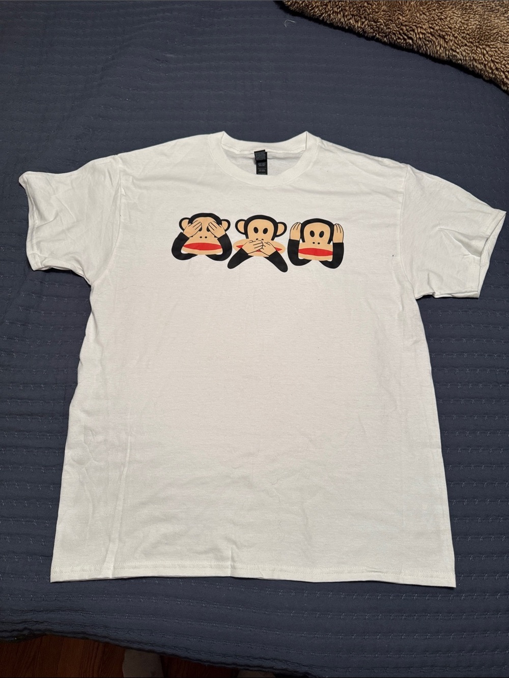 White Graphic Monkey Tee - Paul Frank Style